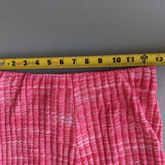 Zara Size MEDIUM Women's Ribbed High Rise Flare Pull On Pants Stretch Pink NWT - Picture 7 of 11